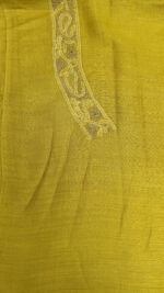 MUSTARD YELLOW PURE & PREMIUM MONGA SILK CHIKANKARI MEN'S KURTA FABRIC - Image 7