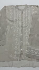 DYEABLE PURE & PREMIUM TISSUE CHIKANKARI CO-ORD SET - Image 4