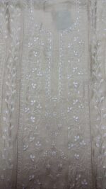 DYEABLE PURE & PREMIUM MONGA SILK CHIKANKARI KURTA & DUPATTA SET - Image 3