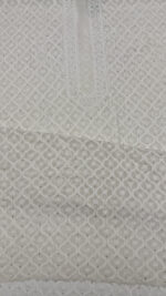 DYEABLE PURE & PREMIUM GEORGETTE CHIKANKARI & MUKAISH MEN'S KURTA FABRIC - Image 4