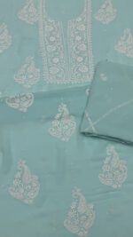 AQUA PURE & PREMIUM GEORGETTE CHIKANKARI KURTA & DUPATTA SET - Image 5