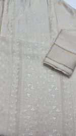 DYEABLE PURE & PREMIUM MONGA SILK CHIKANKARI KURTA & DUPATTA SET - Image 7