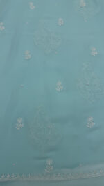 AQUA PURE & PREMIUM GEORGETTE CHIKANKARI KURTA & DUPATTA SET - Image 7