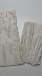 DYEABLE CHANDERI SILK CHIKANKARI & MUKAISH CO-ORD SET