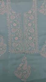 AQUA PURE & PREMIUM GEORGETTE CHIKANKARI KURTA & DUPATTA SET - Image 3