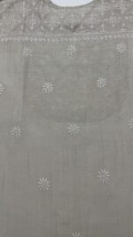 DYEABLE PURE & PREMIUM SILVER TISSUE CHIKANKARI CO-ORD SET - Image 5