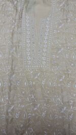 DYEABLE PURE & PREMIUM MONGA SILK CHIKANKARI KURTA & DUPATTA SET - Image 3