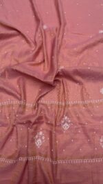 ROSEGOLD PINK PURE & PREMIUM TISSUE CHIKANKARI ANARKALI & DUPATTA SET - Image 2
