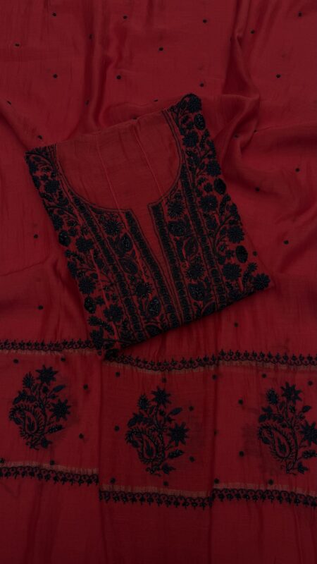 chanderi chikankari anarkali set