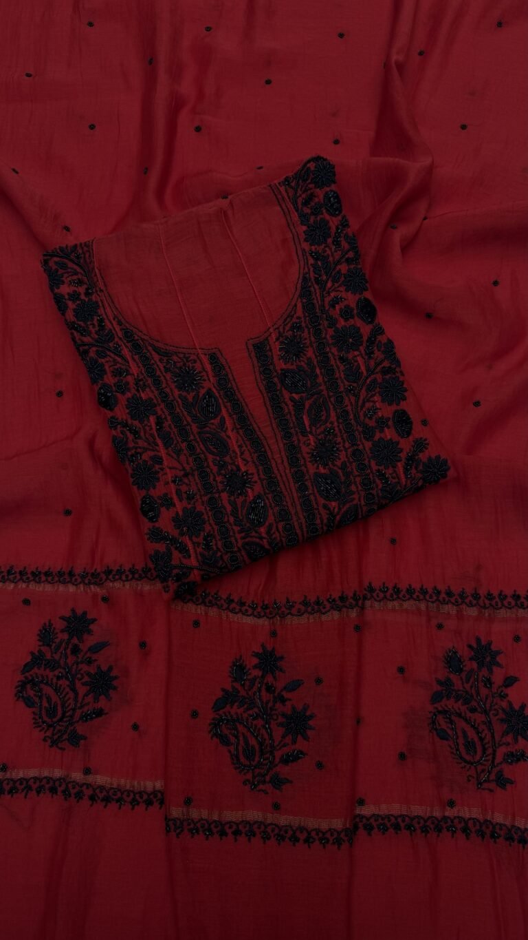chanderi chikankari anarkali set