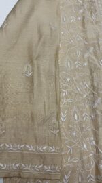 DYEABLE PURE & PREMIUM MONGA SILK CHIKANKARI KURTA & DUPATTA SET - Image 4