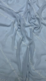ICY BLUE PURE & PREMIUM GEORGETTE CHIKANKARI KURTA & DUPATTA SET - Image 2
