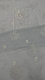 ICY BLUE PURE & PREMIUM GEORGETTE CHIKANKARI KURTA & DUPATTA SET - Image 7