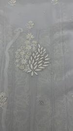ICY BLUE PURE & PREMIUM GEORGETTE CHIKANKARI KURTA & DUPATTA SET - Image 6