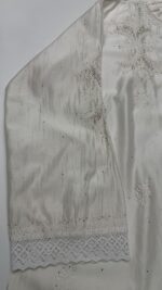 DYEABLE CHANDERI SILK CHIKANKARI & MUKAISH CO-ORD SET - Image 3