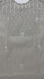 DYEABLE PURE & PREMIUM SILVER TISSUE CHIKANKARI CO-ORD SET - Image 5