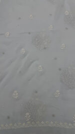 ICY BLUE PURE & PREMIUM GEORGETTE CHIKANKARI KURTA & DUPATTA SET - Image 8