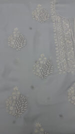 ICY BLUE PURE & PREMIUM GEORGETTE CHIKANKARI KURTA & DUPATTA SET - Image 4