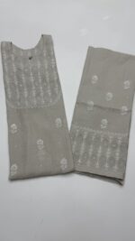 DYEABLE PURE & PREMIUM SILVER TISSUE CHIKANKARI CO-ORD SET