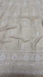 DYEABLE PURE & PREMIUM MONGA SILK CHIKANKARI ANARKALI & DUPATTA SET - Image 5