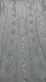 MINT GREEN OMBRE CHANDERI SILK CHIKANKARI A-LINE CO-ORD SET - Image 6