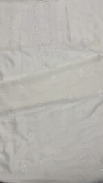 DYEABLE CHANDERI SILK CHIKANKARI MEN'S KURTA FABRIC - Image 3