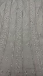 DYEABLE PURE & PREMIUM SILVER TISSUE CHIKANKARI & MUKAISH ANARKALI & DUPATTA SET - Image 3