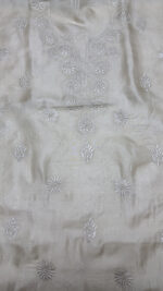 DYEABLE PURE & PREMIUM TUSSAR SILK CHIKANKARI KURTA & DUPATTA SET - Image 3