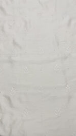 DYEABLE CHANDERI SILK CHIKANKARI MEN'S KURTA FABRIC - Image 4