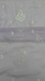 SOFT LAVENDER PURE & PREMIUM GEORGETTE CHIKANKARI KURTA & DUPATTA SET - Image 8