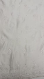 DYEABLE CHANDERI SILK CHIKANKARI MEN'S KURTA FABRIC - Image 6