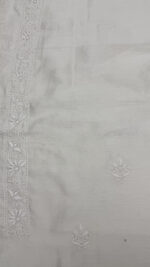 DYEABLE CHANDERI SILK CHIKANKARI MEN'S KURTA FABRIC - Image 7