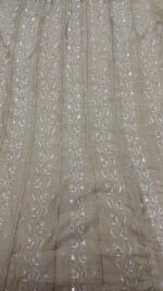 DYEABLE PURE & PREMIUM MONGA SILK CHIKANKARI ANARKALI & DUPATTA SET - Image 3