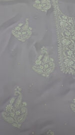 SOFT LAVENDER PURE & PREMIUM GEORGETTE CHIKANKARI KURTA & DUPATTA SET - Image 4