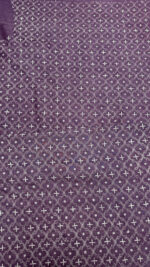 LAVENDER PURE & PREMIUM MONGA SILK CHIKANKARI MEN'S KURTA FABRIC - Image 5