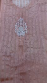 PEACH CHANDERI MUL CHIKANKARI CO-ORD SET - Image 5