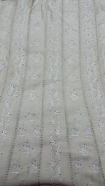 DYEABLE PURE & PREMIUM MONGA SILK CHIKANKARI & MUKAISH ANARKALI & DUPATTA SET - Image 3