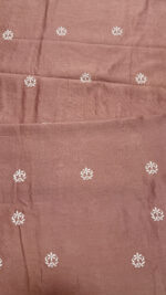 ROSEWOOD CHANDERI SILK CHIKANKARI MEN'S KURTA FABRIC - Image 7