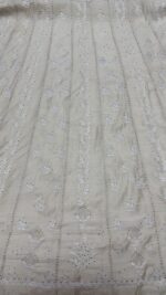 DYEABLE PURE & PREMIUM MONGA SILK CHIKANKARI & MUKAISH ANARKALI & DUPATTA SET - Image 5