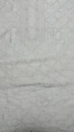 DYEABLE CHANDERI SILK CHIKANKARI MEN'S KURTA FABRIC - Image 5