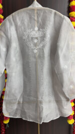 GRAY PURE & PREMIUM ORGANZA CHIKANKARI TOP - Image 5