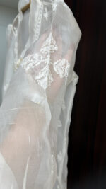 DYEABLE PURE & PREMIUM ORGANZA CHIKANKARI TOP - Image 4