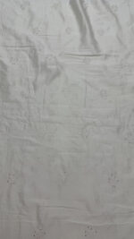 DYEABLE CHANDERI SILK CHIKANKARI & MUKAISH MEN'S KURTA FABRIC - Image 5