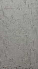 DYEABLE CHANDERI SILK CHIKANKARI & MUKAISH MEN'S KURTA FABRIC - Image 6