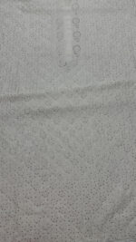 DYEABLE CHANDERI SILK CHIKANKARI & MUKAISH MEN'S KURTA FABRIC - Image 4