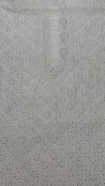 DYEABLE CHANDERI SILK CHIKANKARI & MUKAISH MEN'S KURTA FABRIC - Image 2