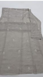 DYEABLE PURE & PREMIUM SILVER TISSUE CHIKANKARI ANRKALI & DUPATTA SET - Image 8