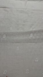 DYEABLE PURE & PREMIUM SILVER TISSUE CHIKANKARI KURTA & DUPATTA SET - Image 6