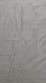 DYEABLE CHANDERI SILK CHIKANKARI MEN'S KURTA FABRIC - Image 6