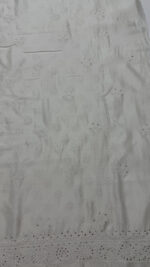 DYEABLE CHANDERI SILK CHIKANKARI & MUKAISH MEN'S KURTA FABRIC - Image 6